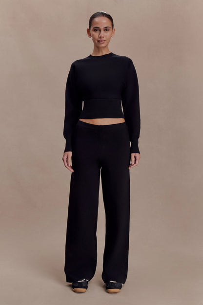 Kerrymae Straight Leg Knit Pants Black