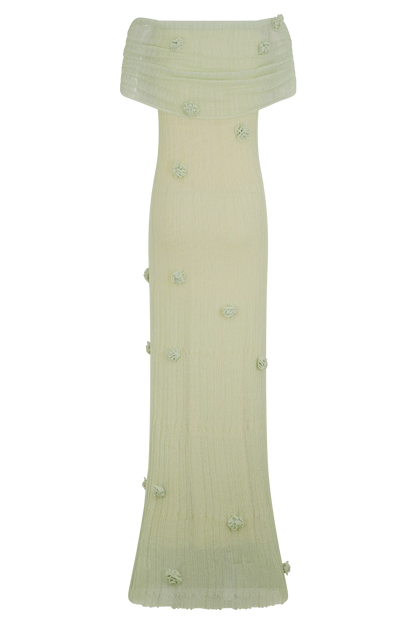 Brynn Orchid Knit Maxi Dress Pastel Green