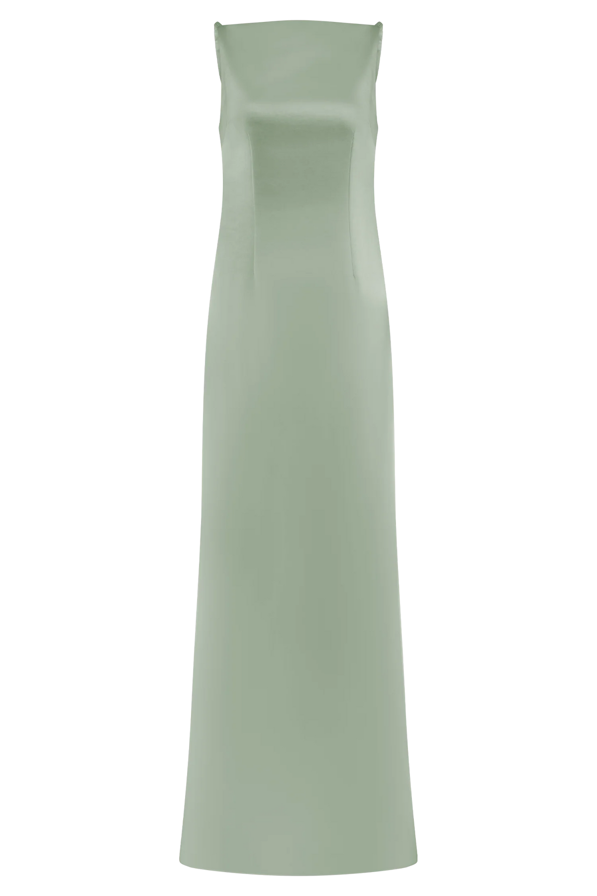Violet Sleeveless Satin Maxi Dress Sage