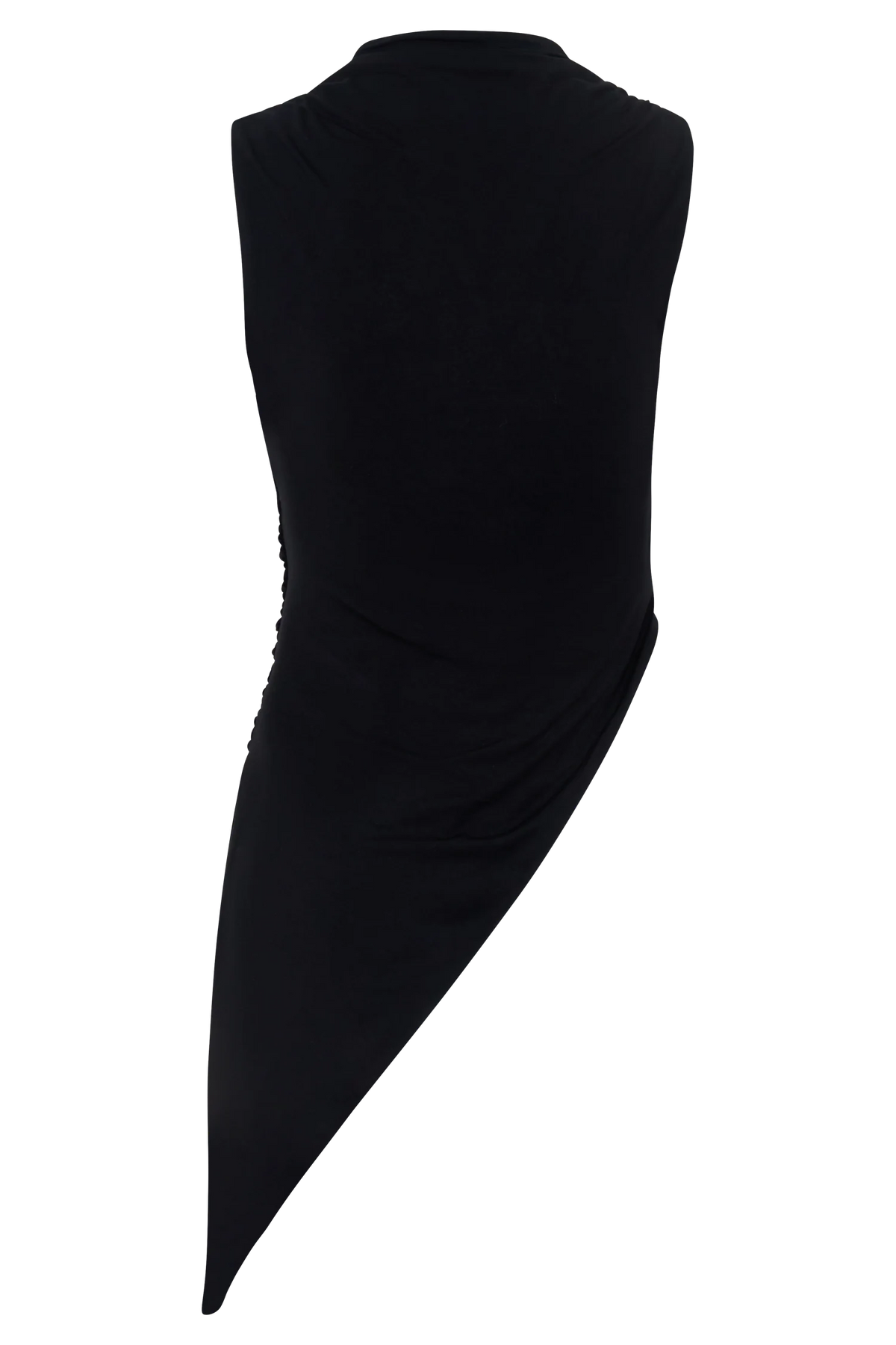 Suong High Neck Gathered Top Black