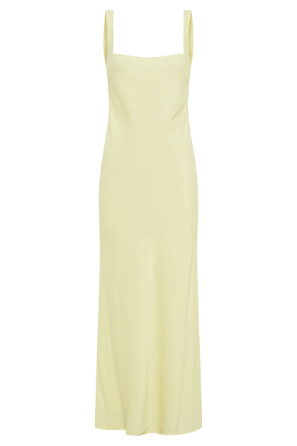Ensley Satin Maxi Dress Light Yellow