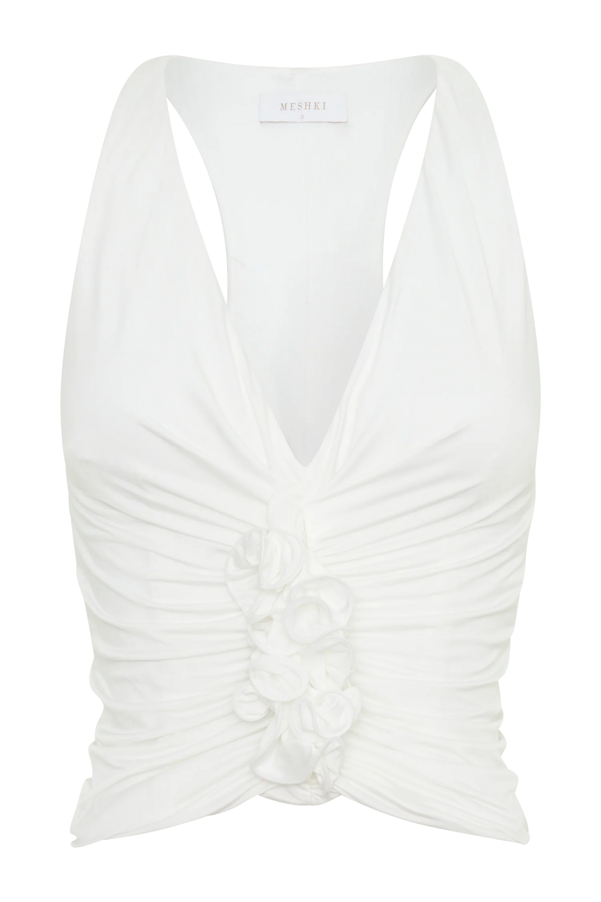Alessandra Slinky Ruffle Top Ivory