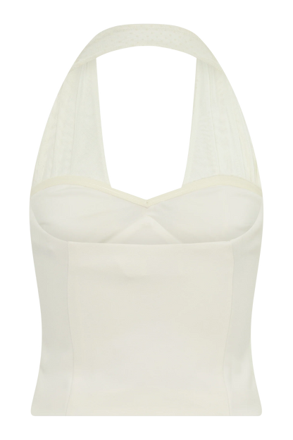 Cressida Crepe Halter Top Ivory