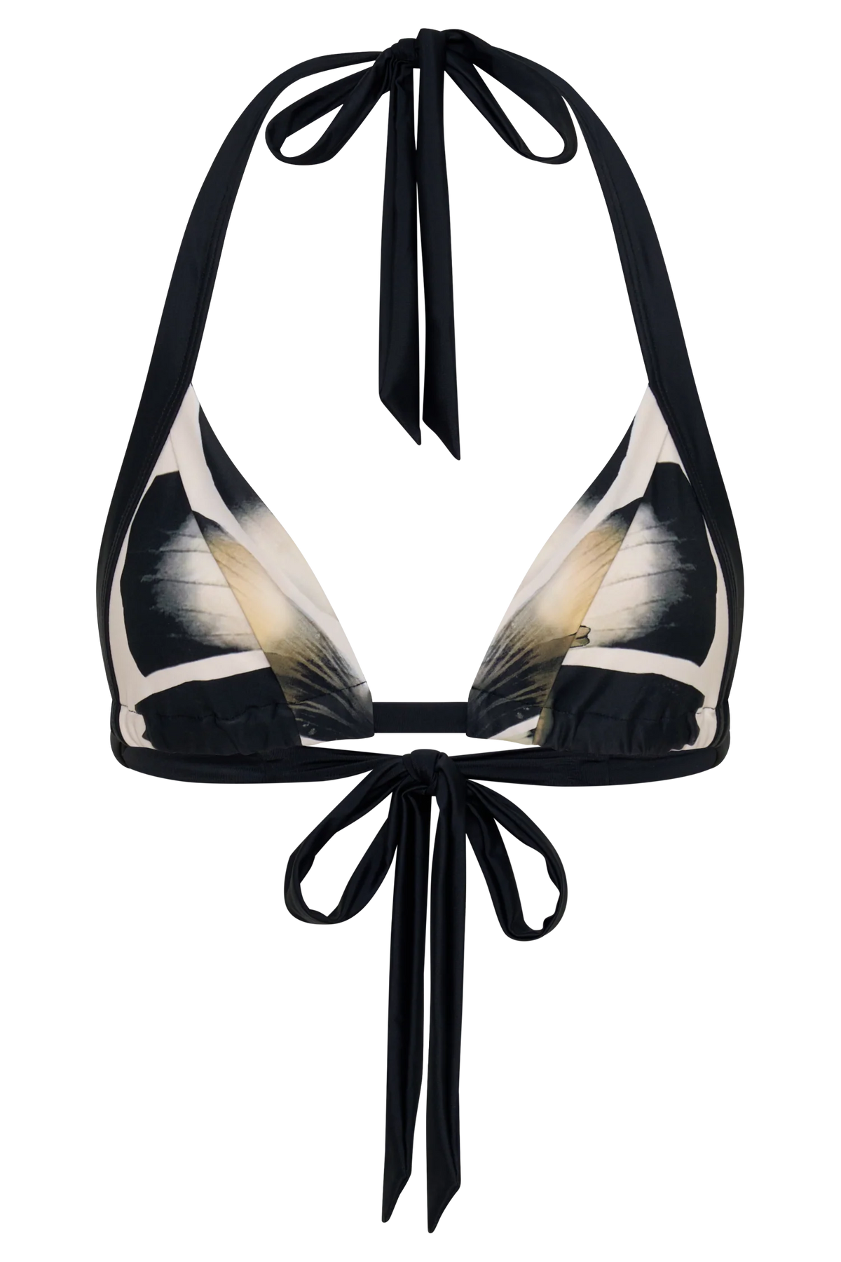 Fern Triangle Bikini Top Ivory Oversized Floral Print