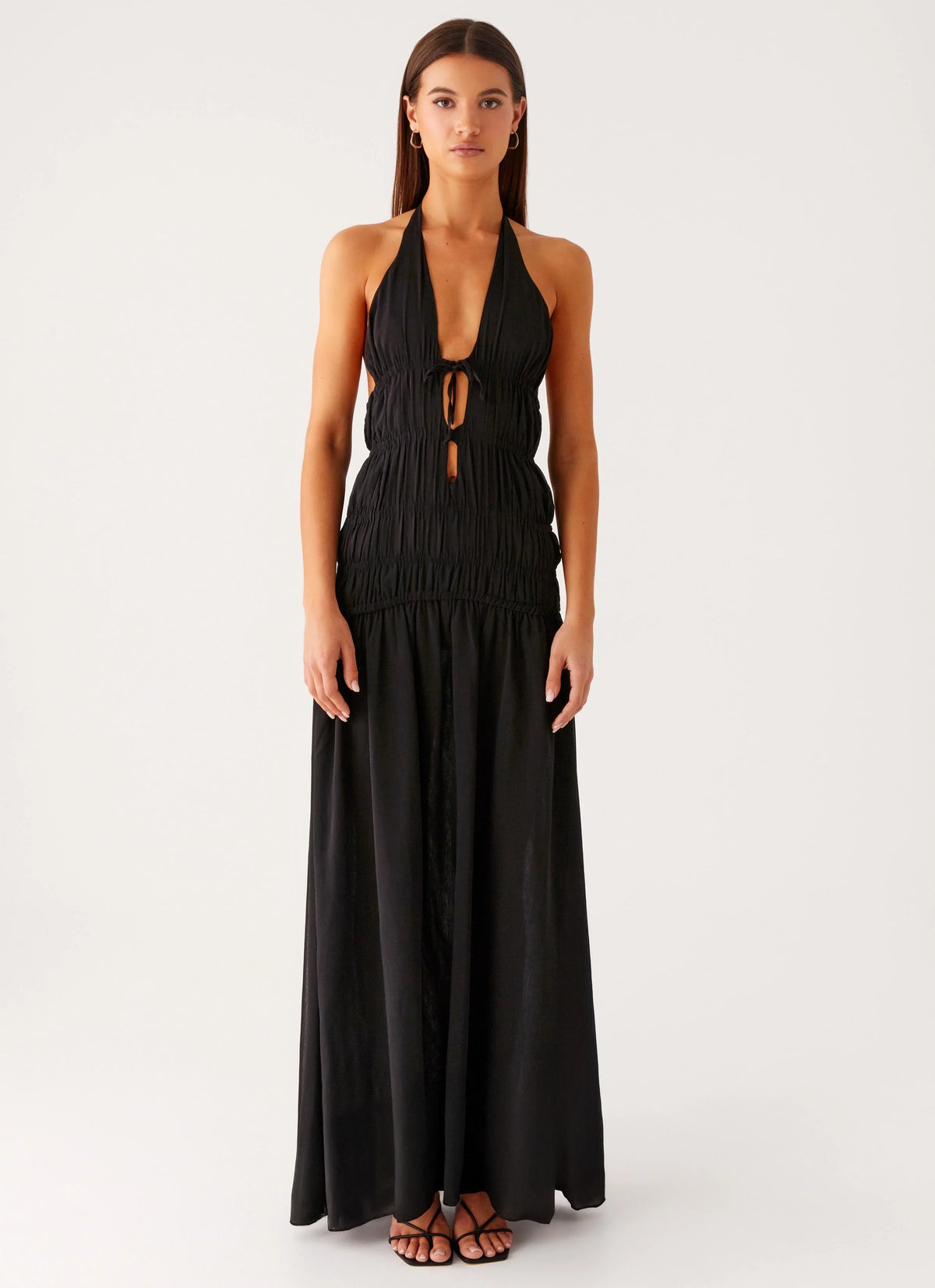 Dione Halter Maxi Dress Black