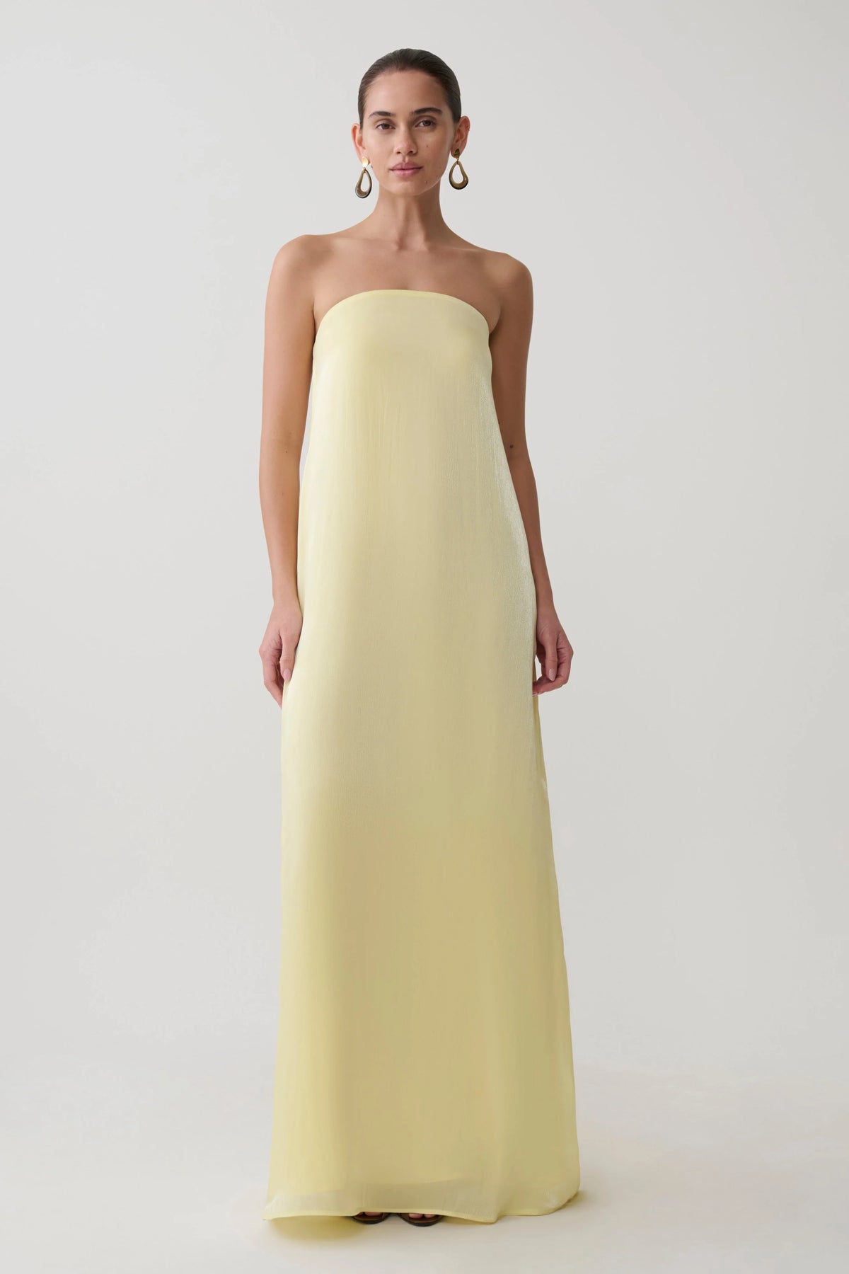 Olivia Strapless Maxi Dress Lemon