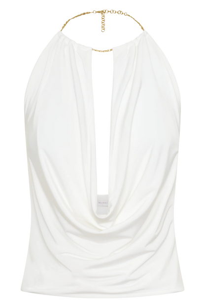 Banks Halter Neck Top With Hardware White