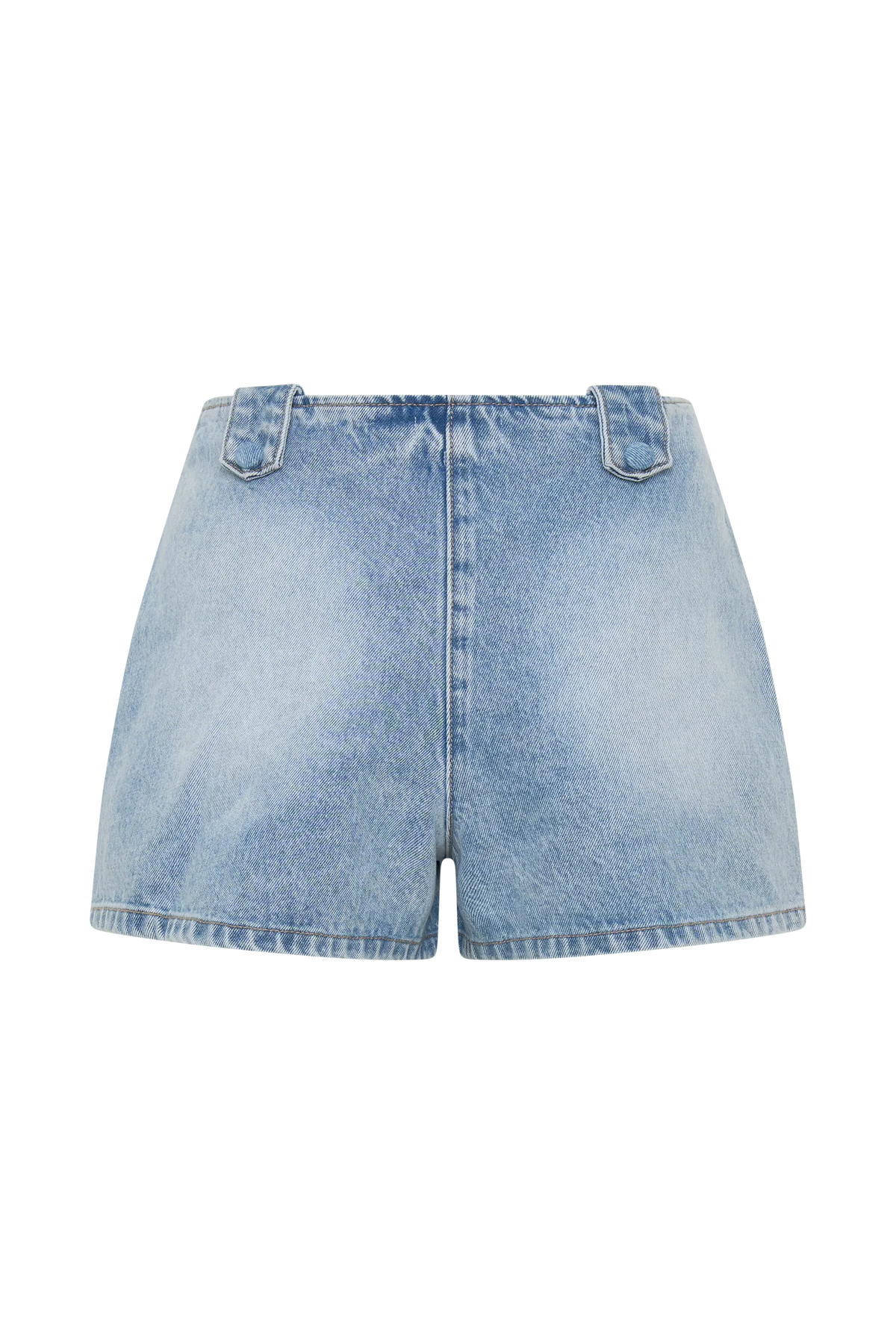 Erin Mid Rise Denim Shorts Washed Light Blue