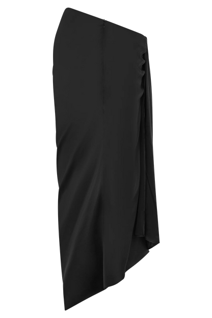 Zendaya Silk Midi Skirt Black