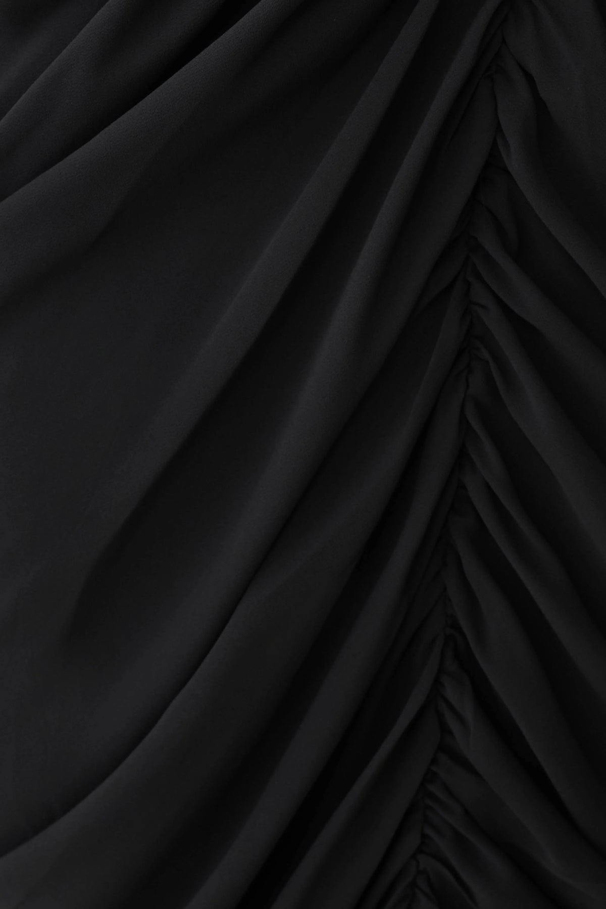 Micaela Chiffon Gathered Maxi Dress Black