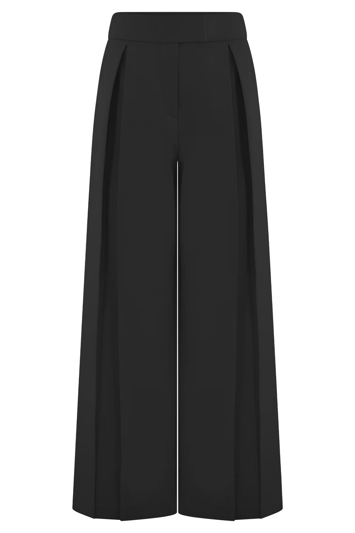 Raya Mid Rise Wide Leg Linen Pant Black