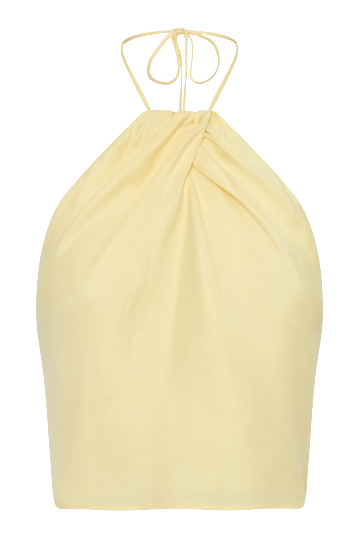 Juliana Cupro Halter Sleeveless Top Butter