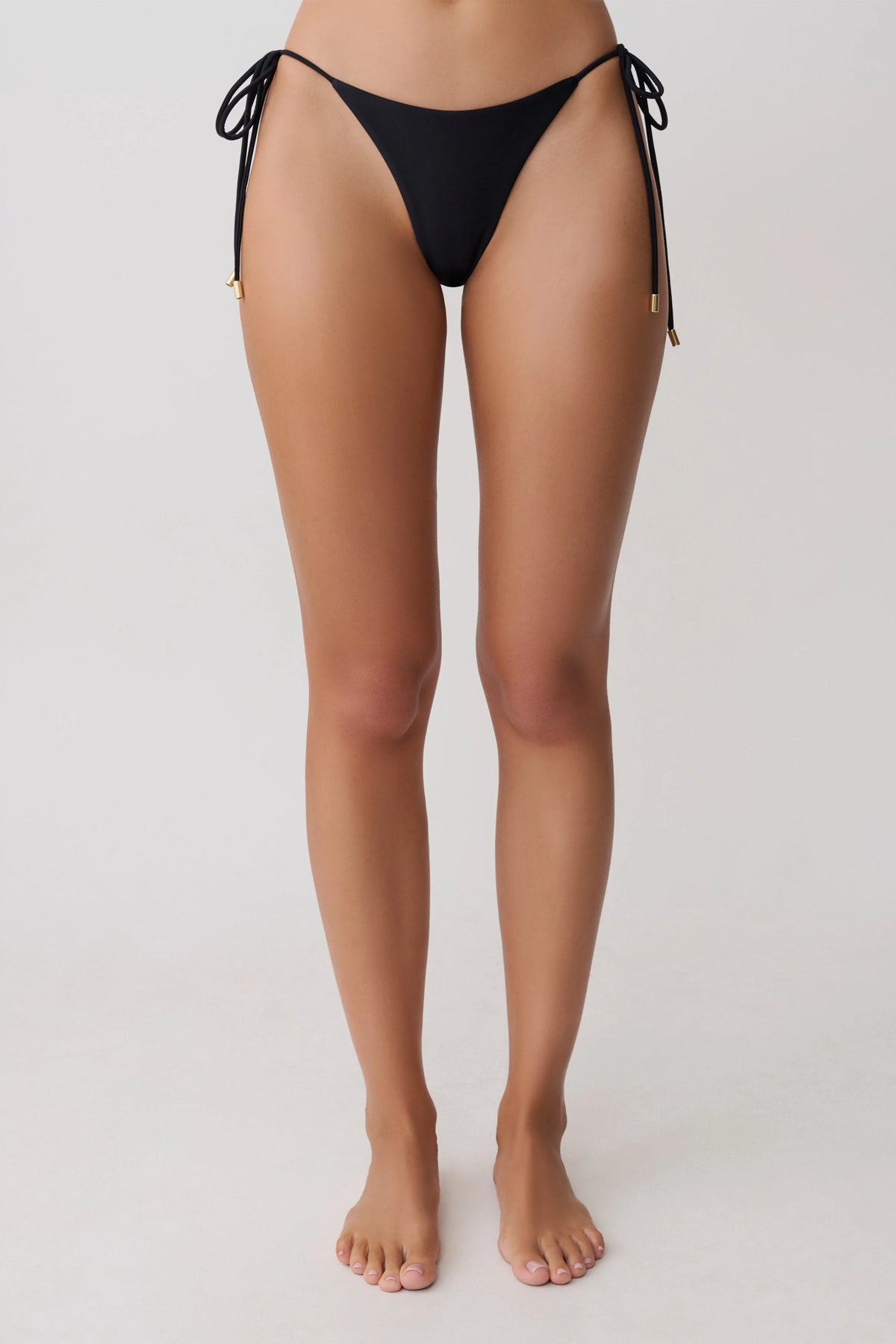 Blossom Side Tie Bikini Bottom Black