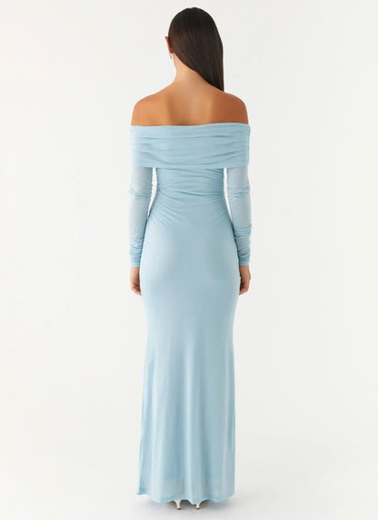 Cocoa Long Sleeve Maxi Dress Blue