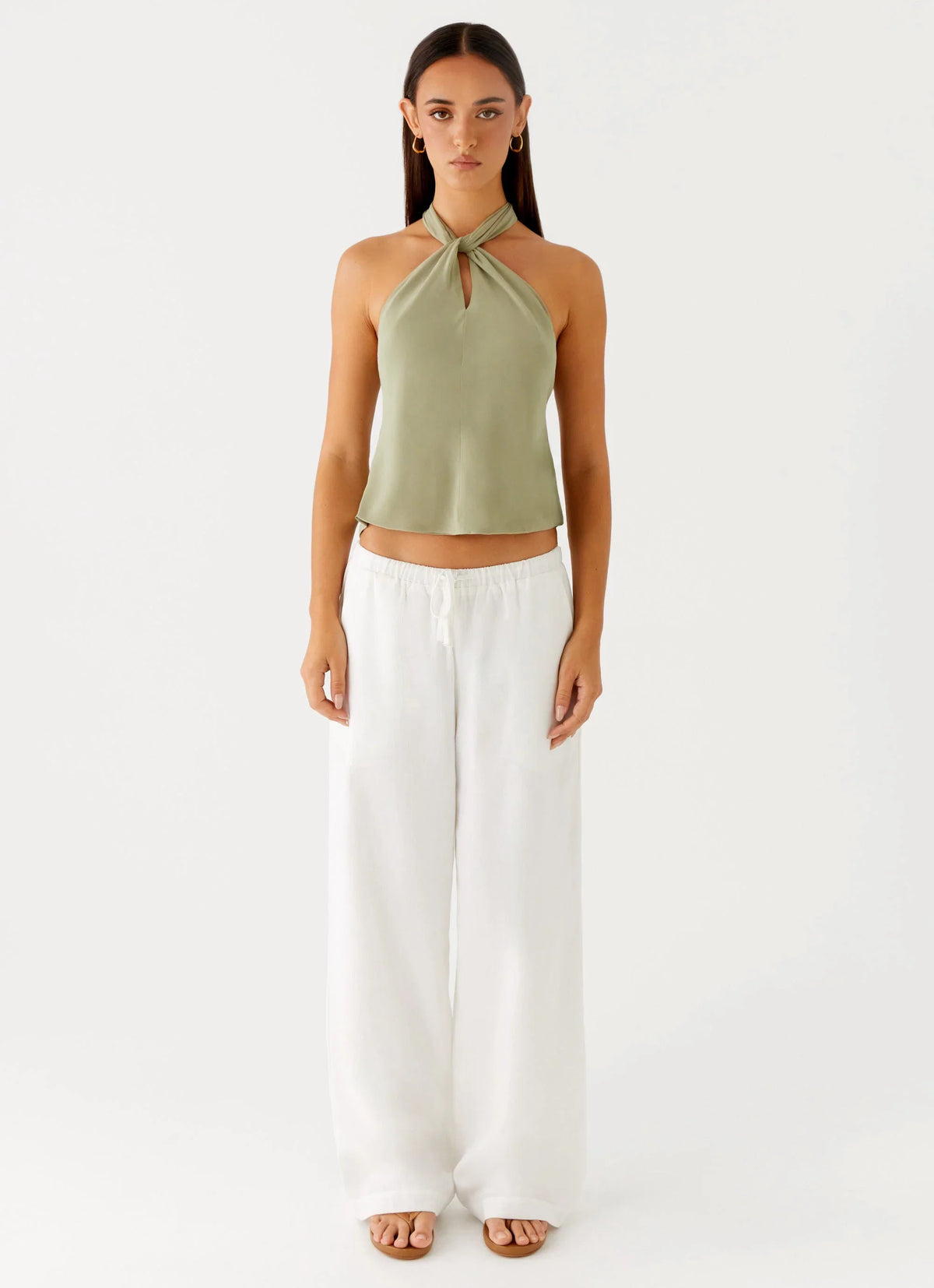 Maddox Scarf Top Sage