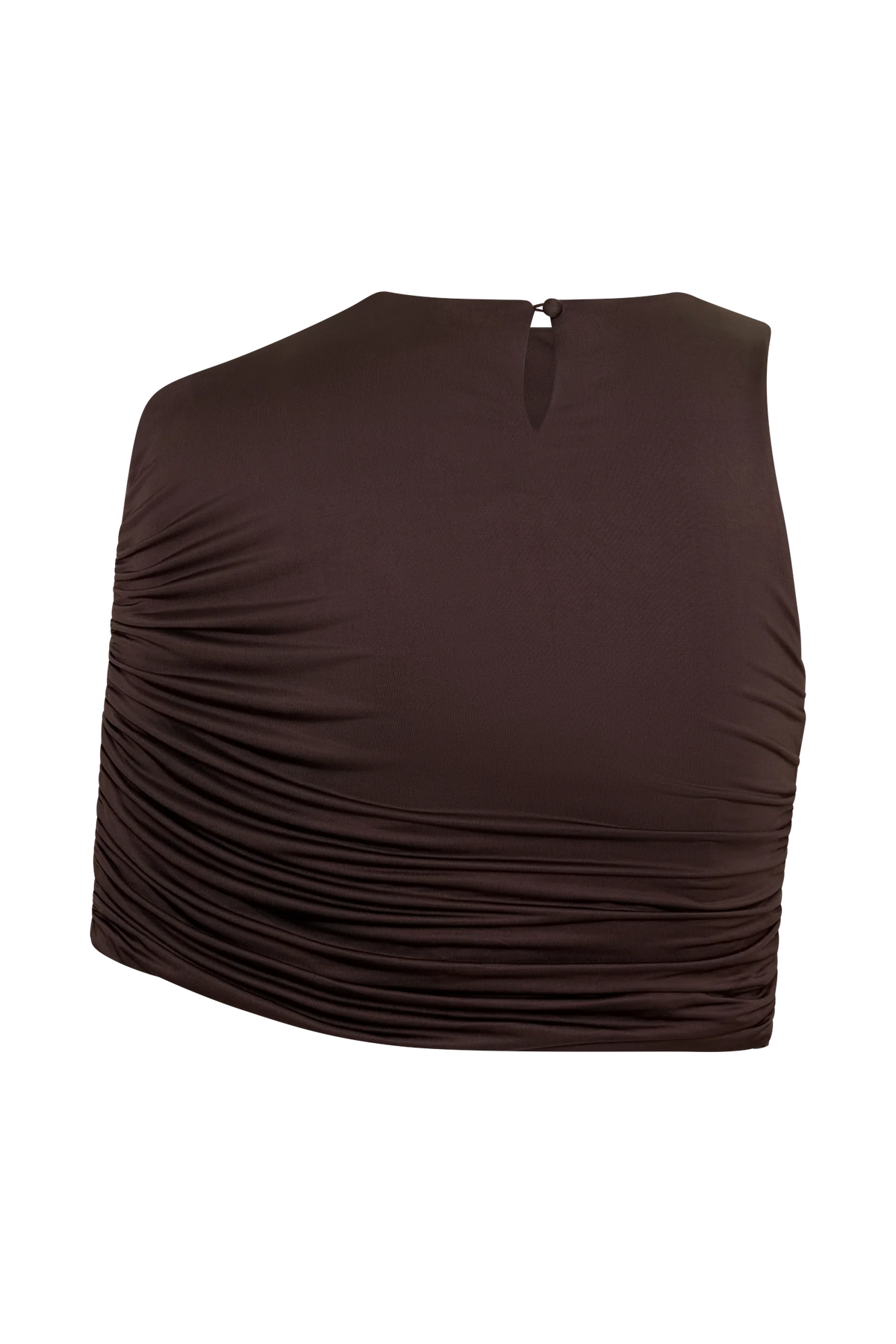Adrienne One Shoulder Slinky Top Chocolate