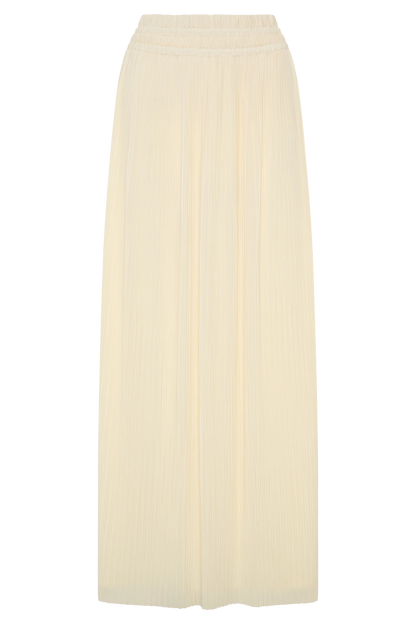 Amaris Gathered Plisse Maxi Skirt Lemon
