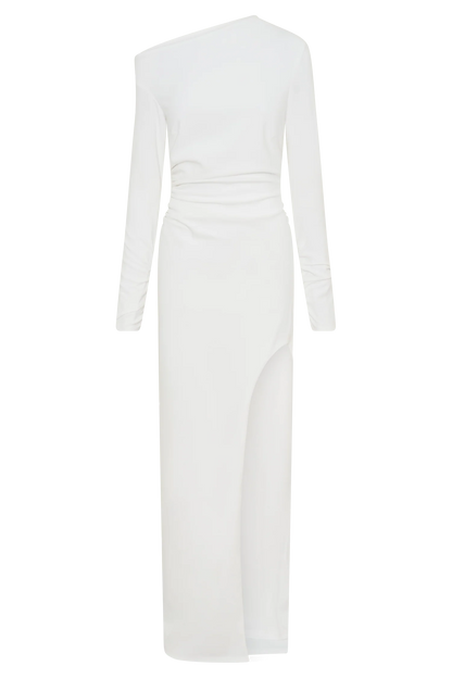 Thalyn Crepe Maxi Dress With Split White