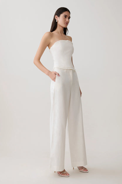 Brielle Straight Leg Pant White