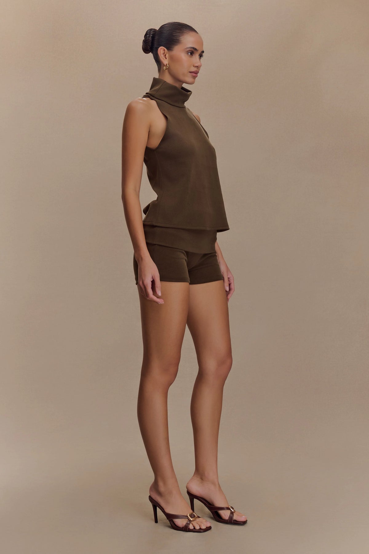 Birdie Fold Over Shorts Chocolate
