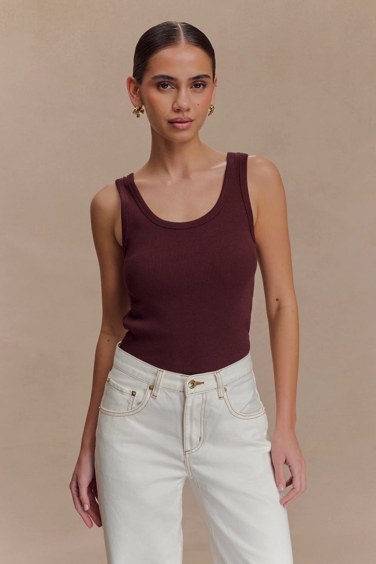 Maeva Scoop Tank Top Chocolate