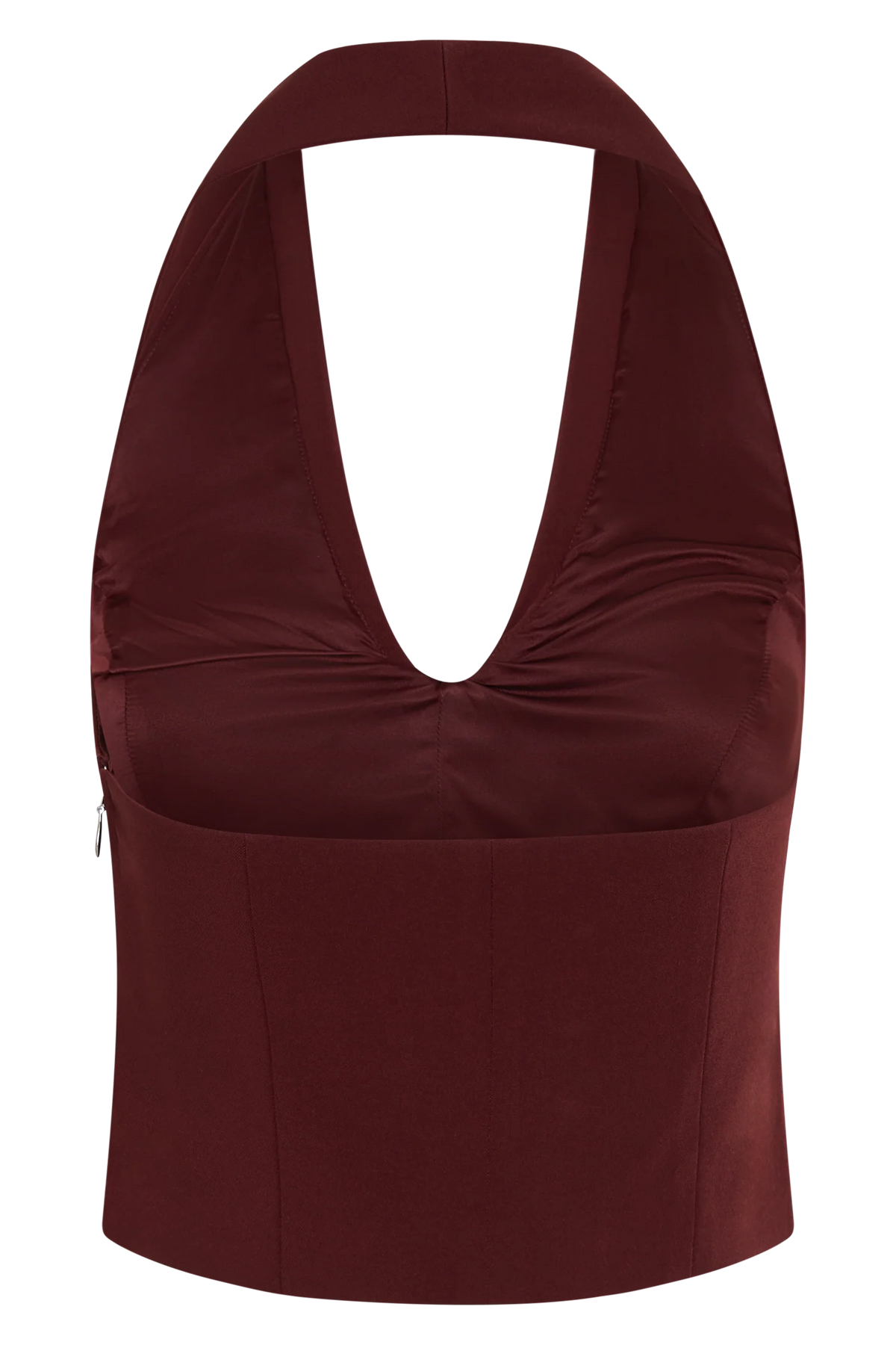 Calla Collared Sleeveless Halter Top Merlot