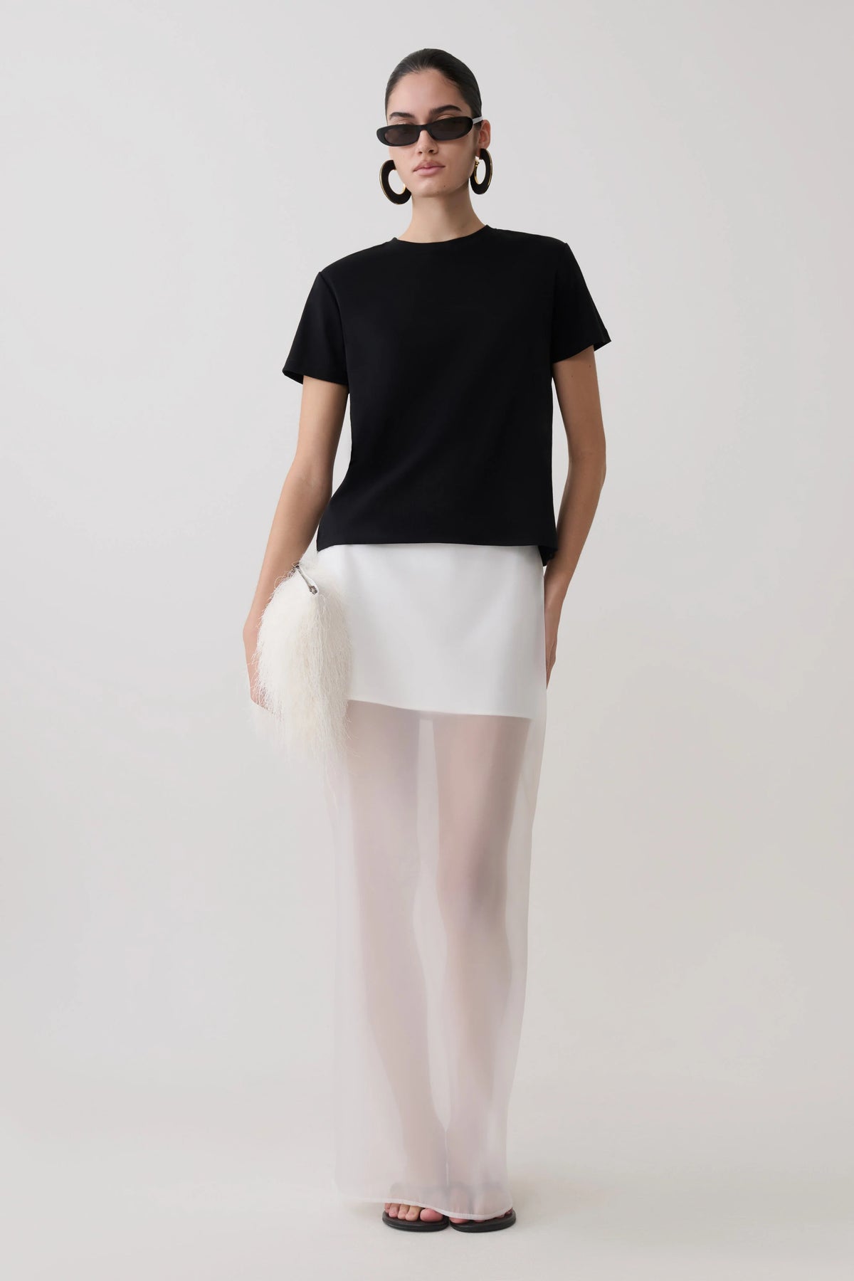 Ximena Organza Maxi Skirt White