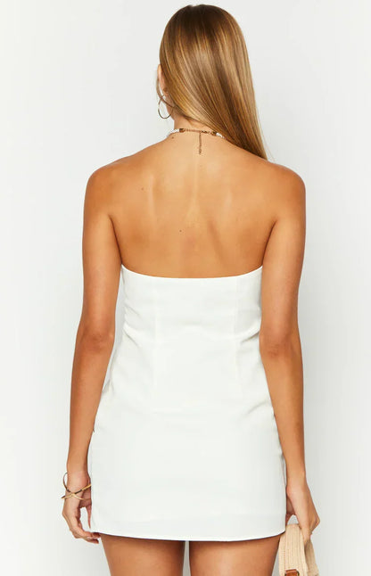 Lauren White Strapless Mini Dress