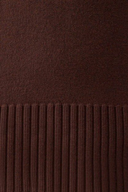 Stanley Ribbed High Neck Jumper Chocolate