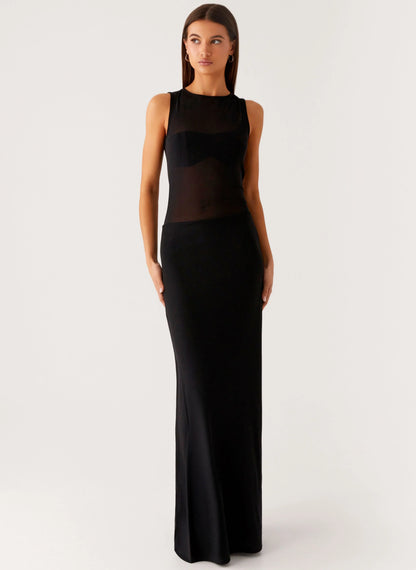 lyria Mesh Maxi Dress Black
