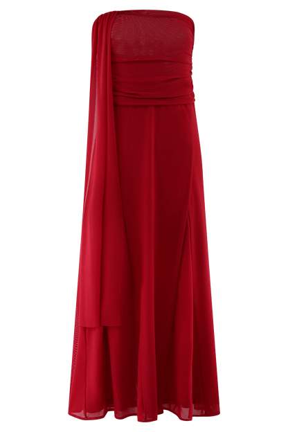 Arna Mesh Maxi Skirt Ruby