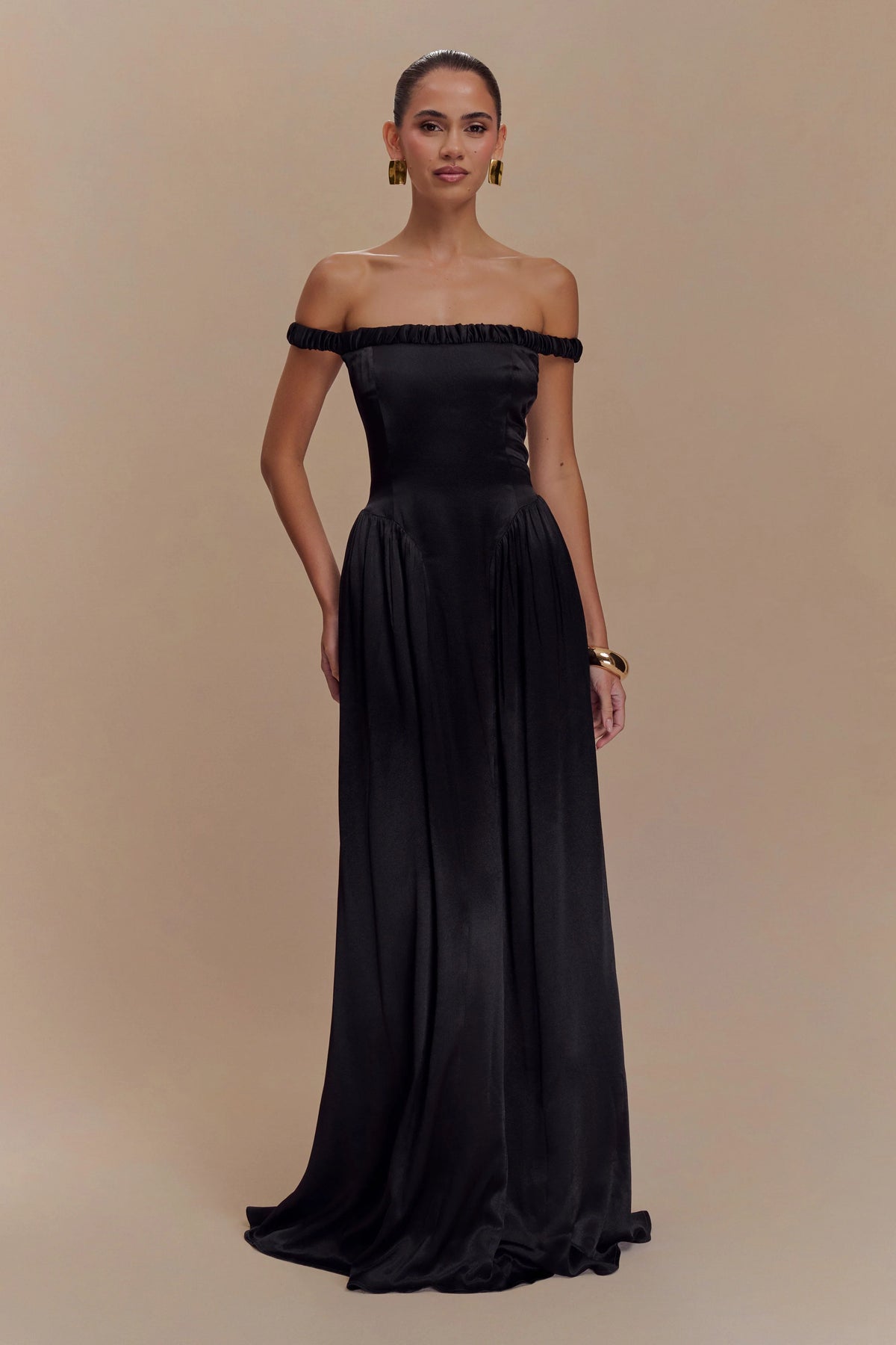 Coco Dropped Waist Maxi Dress Black