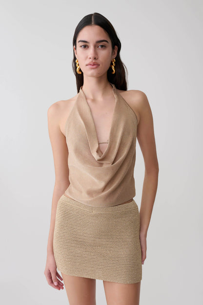 Stan Lurex Mini Skirt Gold