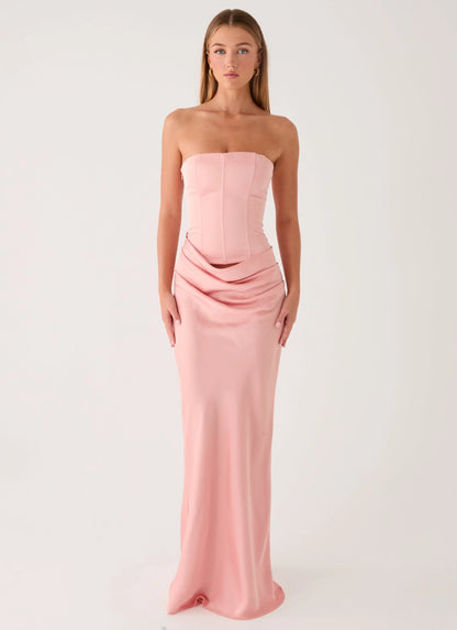 Adara Corset Maxi Dress Peach