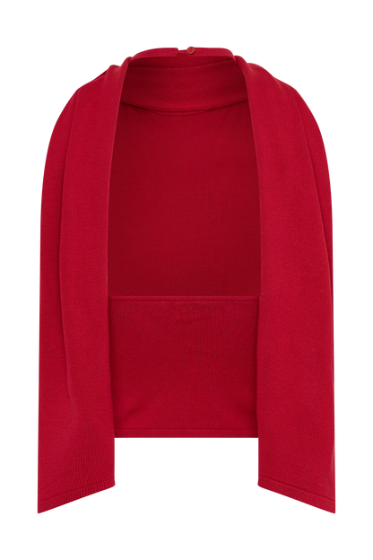 Misty Halter Backless Knit Top Red