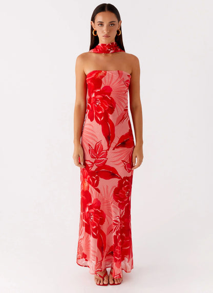 Under The Pagoda Maxi Dress Sicily Sunsets Print