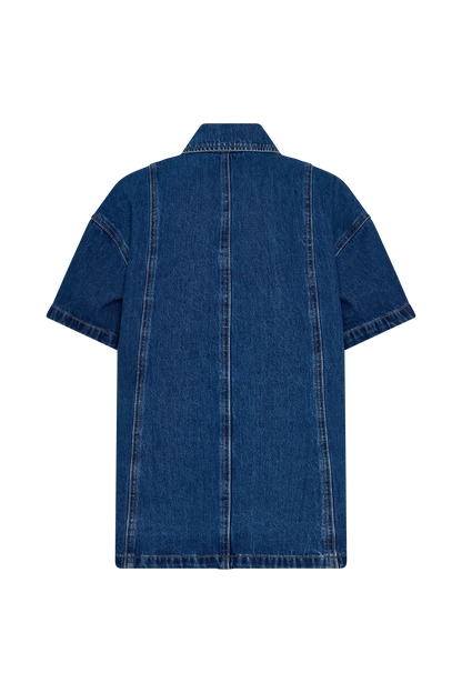 Maya Oversized Denim Shirt Dark Blue