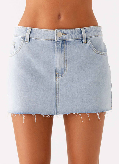Kamen Low Rise Mini Skirt Light Denim