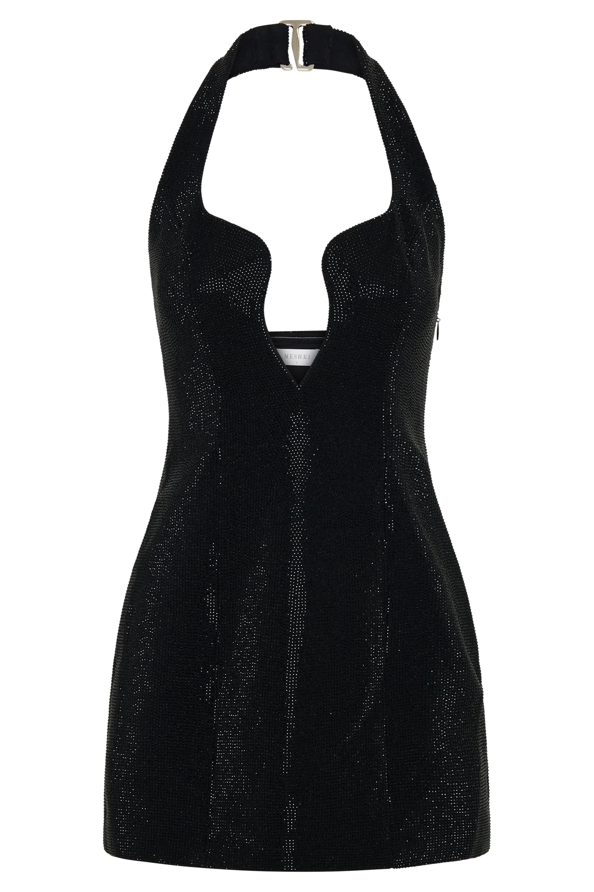 Raina Diamante Halter Mini Dress Black