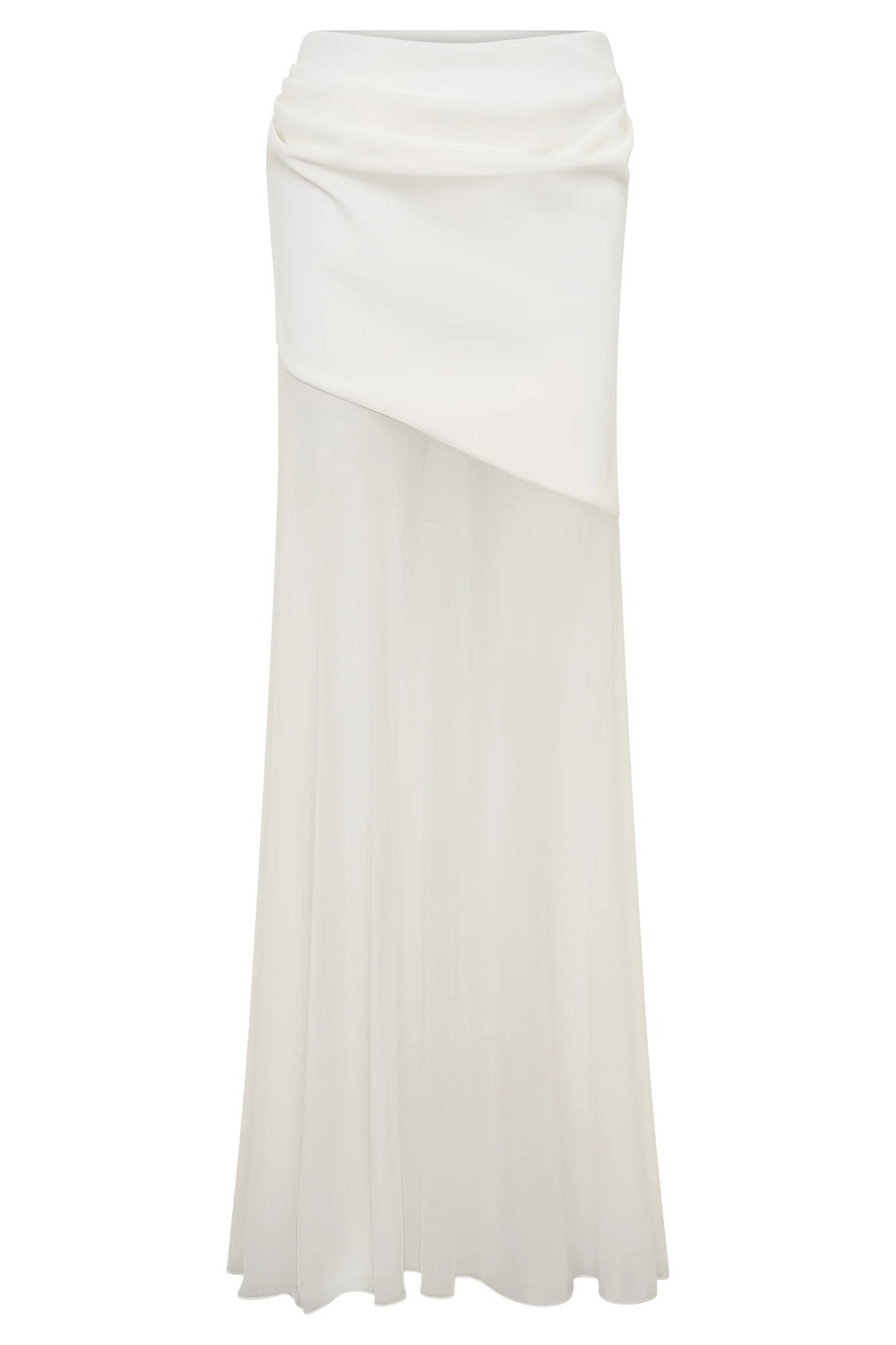 Portia Scuba And Mesh Maxi Skirt White