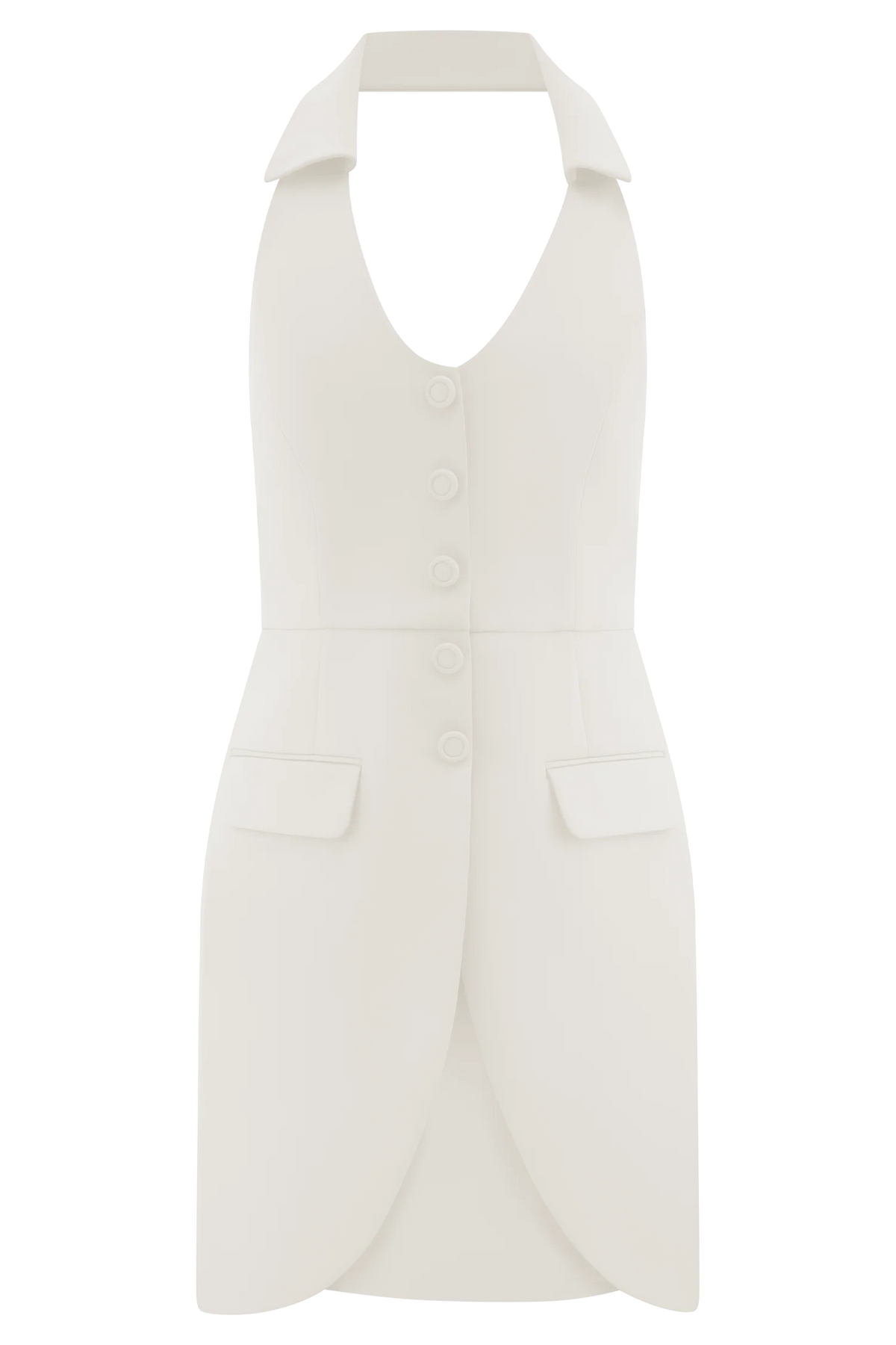 Ruth Cotton Halter Mini Dress Ivory