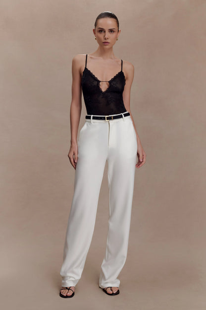 Maude Crepe Straight Leg Pants Ivory