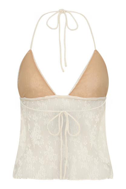 Ambrose Lace Cami Halter Top Ivory