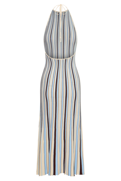 Dalani Halterneck Knit Midi Dress Blue Chocolate