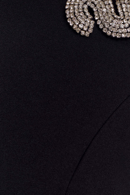 Lorde Embellished Crepe Maxi Dress Black
