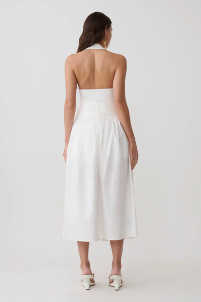 Emery Multi Wear Cotton Midi Dress White