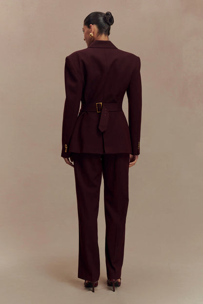 Bellamy Cinched Blazer Mahogany