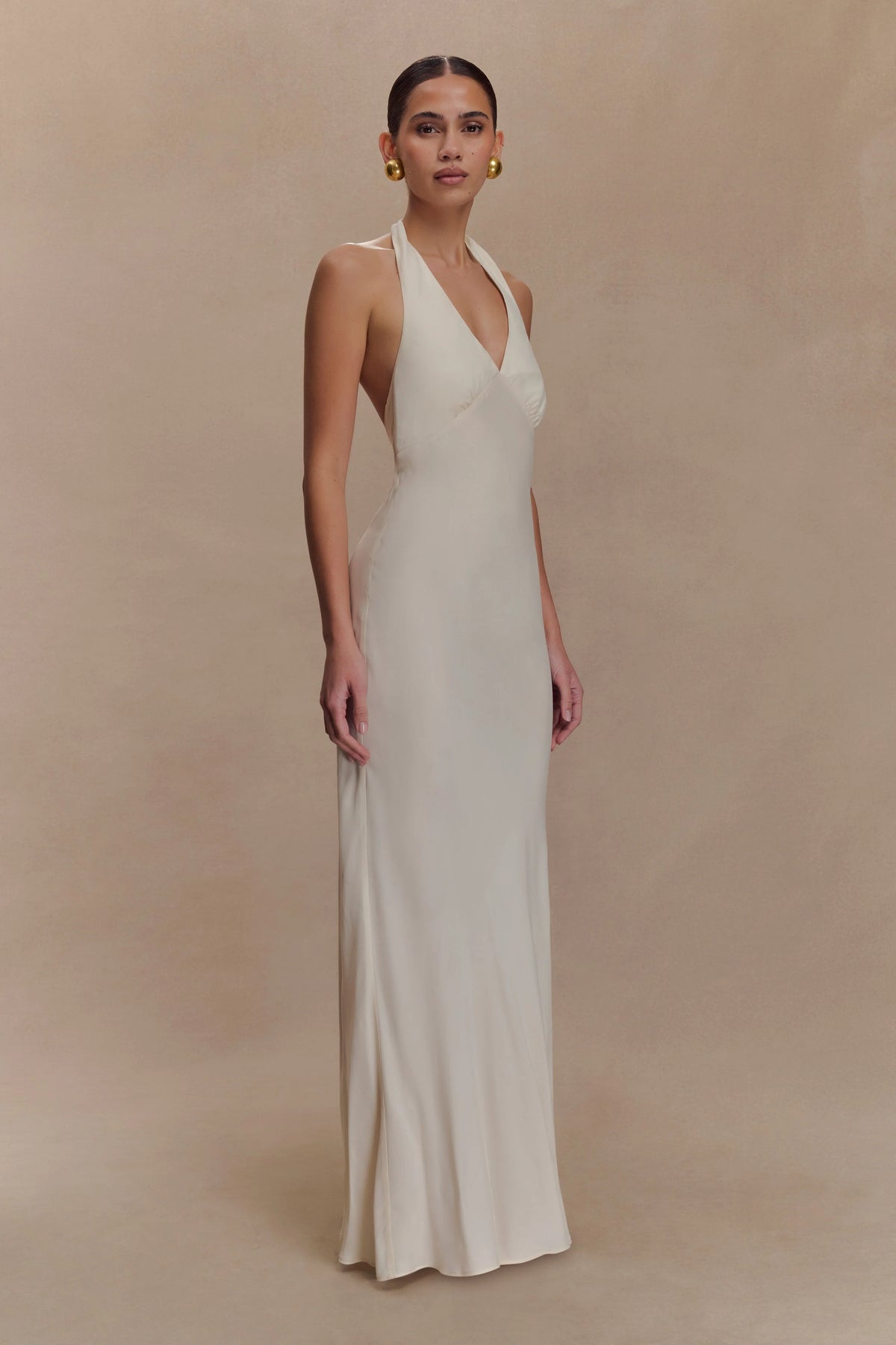 Louisiana Halter Maxi Dress Ivory