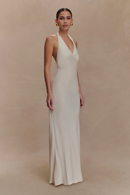 Louisiana Halter Maxi Dress Ivory