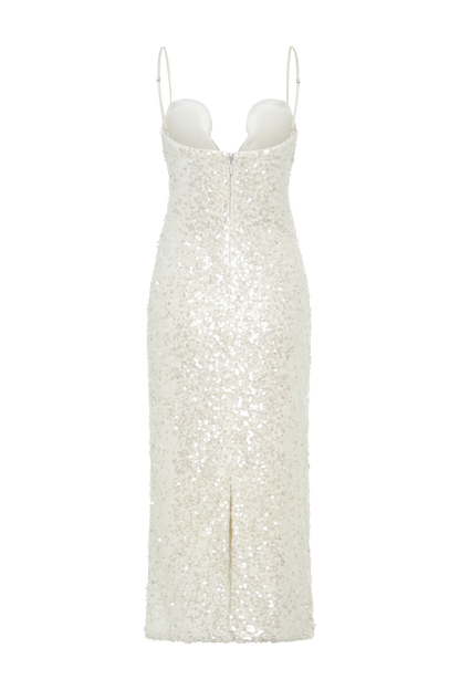Makari Sequin Maxi Dress White